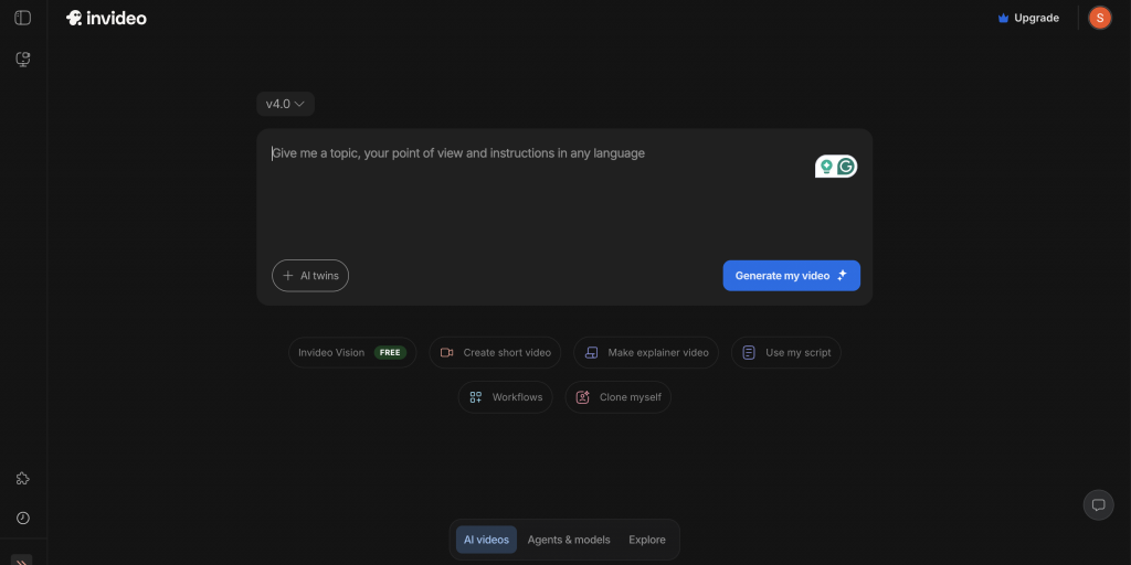 Invideo AI ad generator tool
